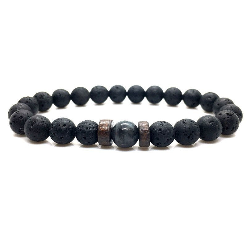 Black Volcanic Natural Stone Bracelet