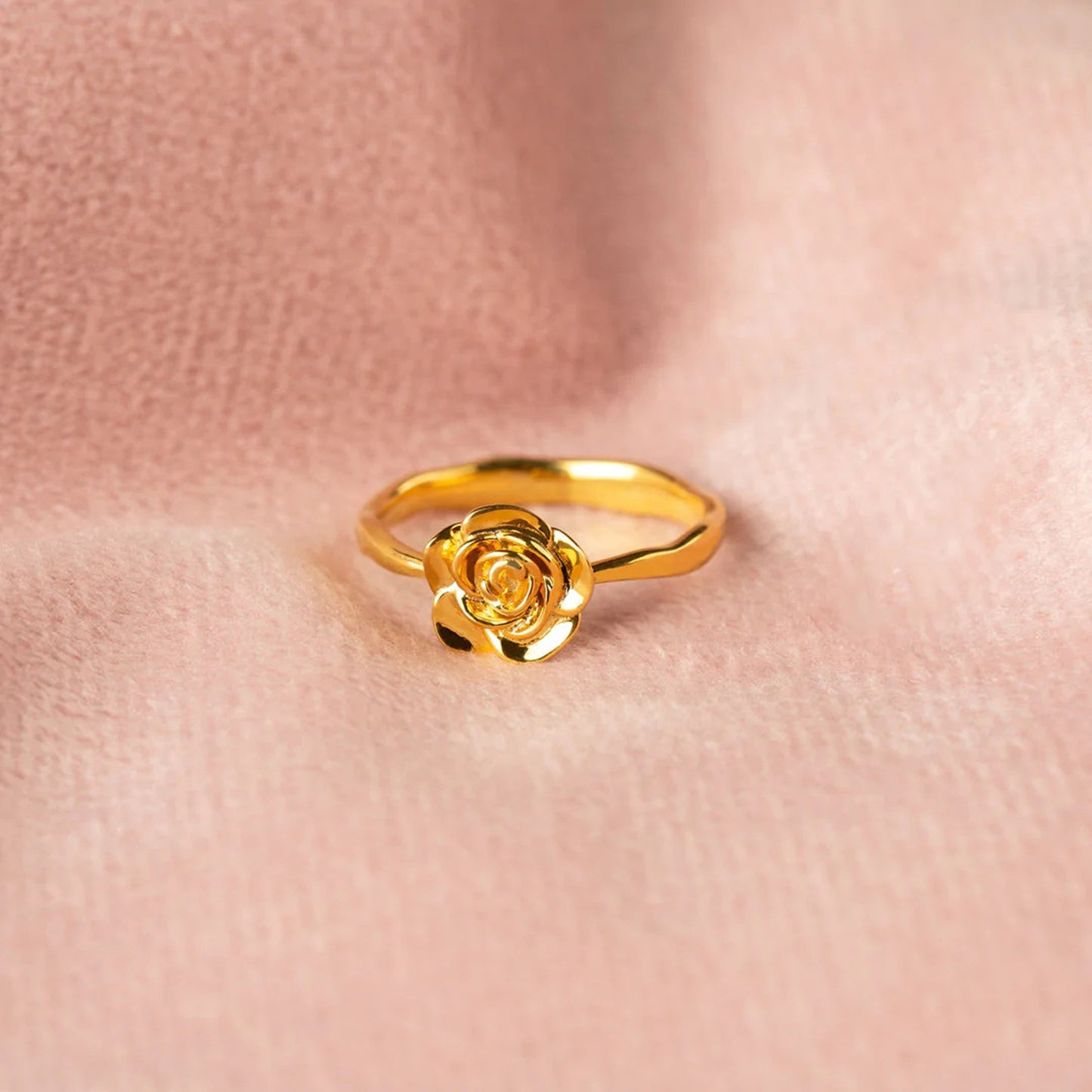 Rose Flower Gold-Plated Ring