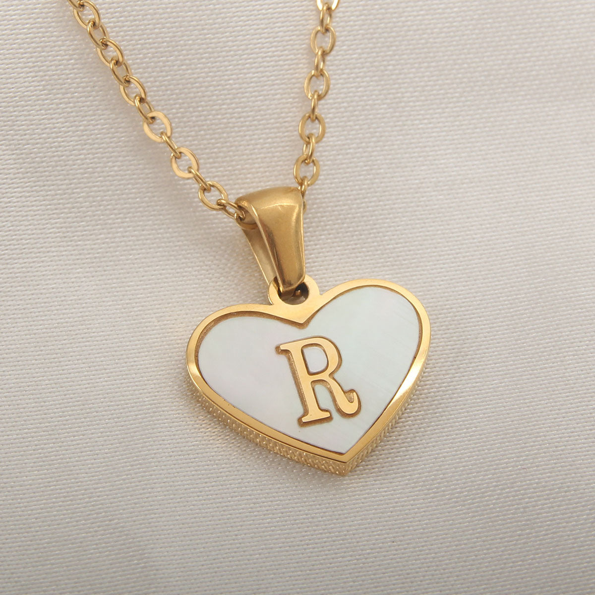 Initial Necklace Heart-Shaped
