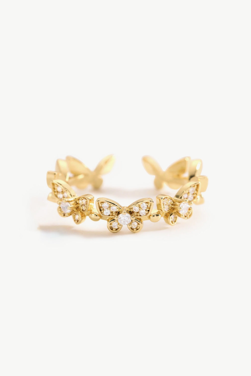 Gold Butterfly Ring Adjustable