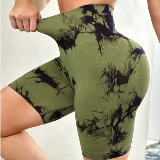 Tie-dye High Waisted Biker Shorts