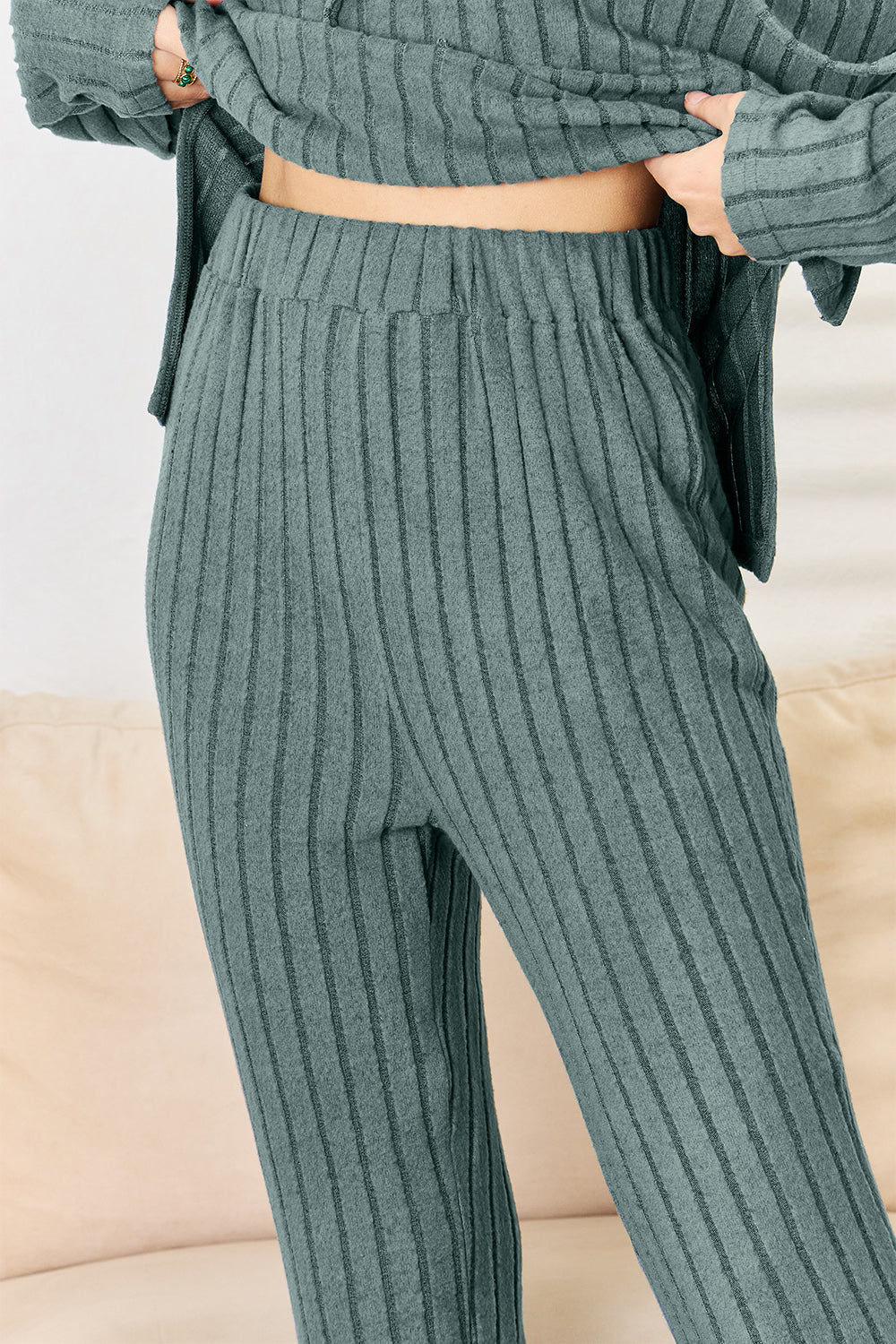 Ribbed Two-Piece Pajama Set