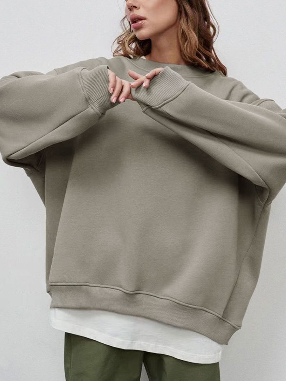 Oversized Round Neck Sweatshirt