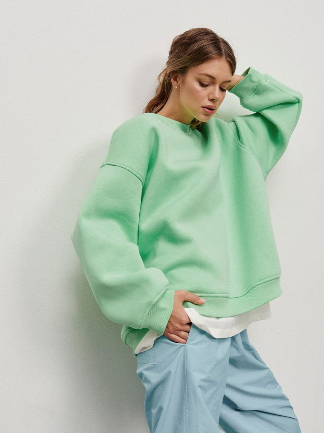 Oversized Round Neck Sweatshirt