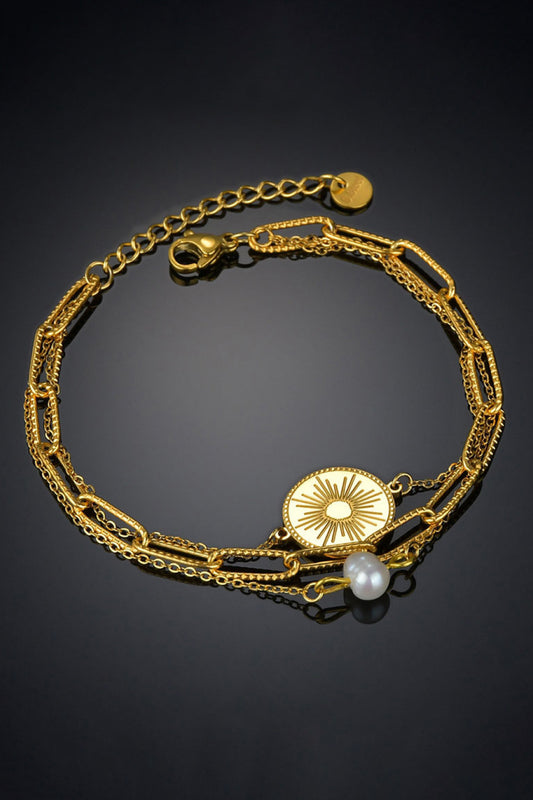 Sun Pearl Layered Bracelet