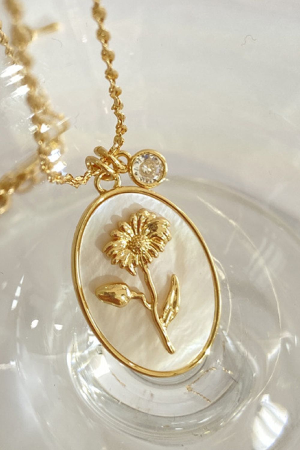 Birth Stone Flower Necklace