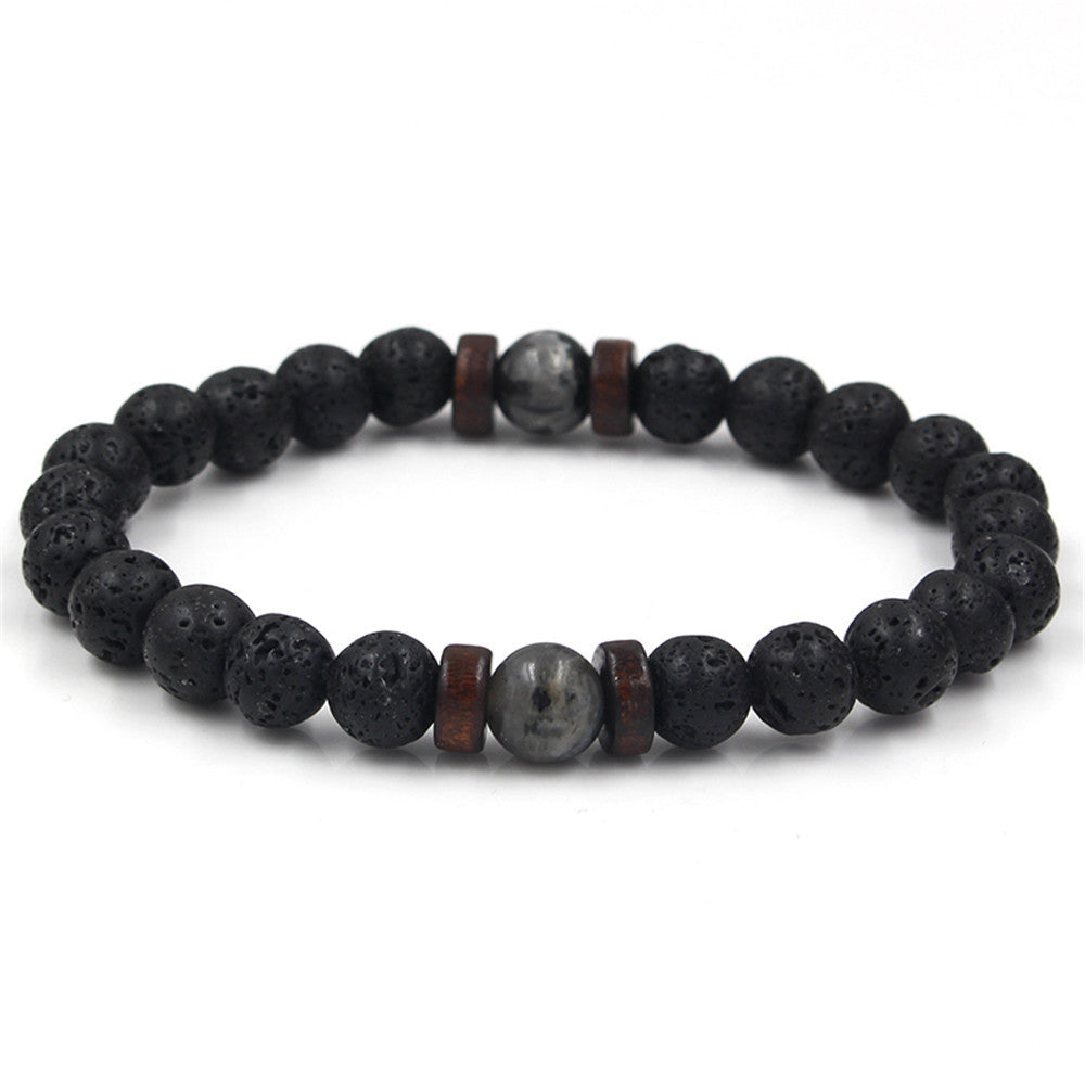 Black Volcanic Natural Stone Bracelet