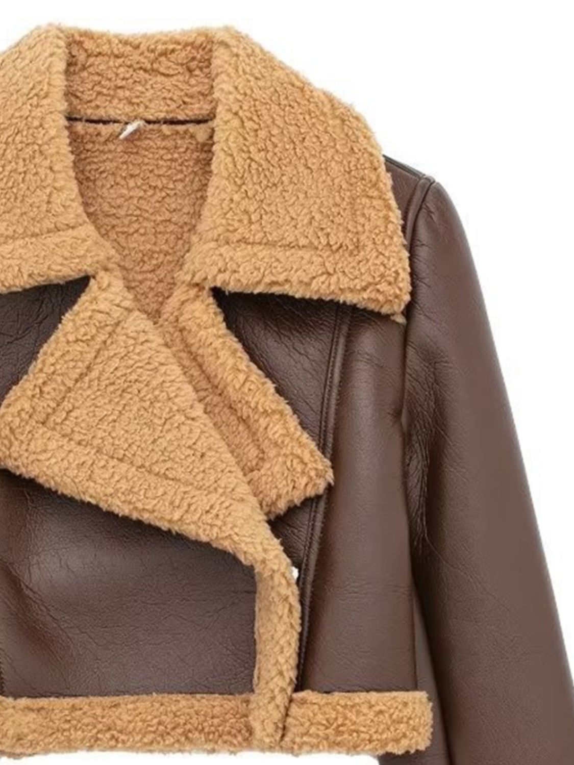 Cropped Faux Fur Bomber Jacket