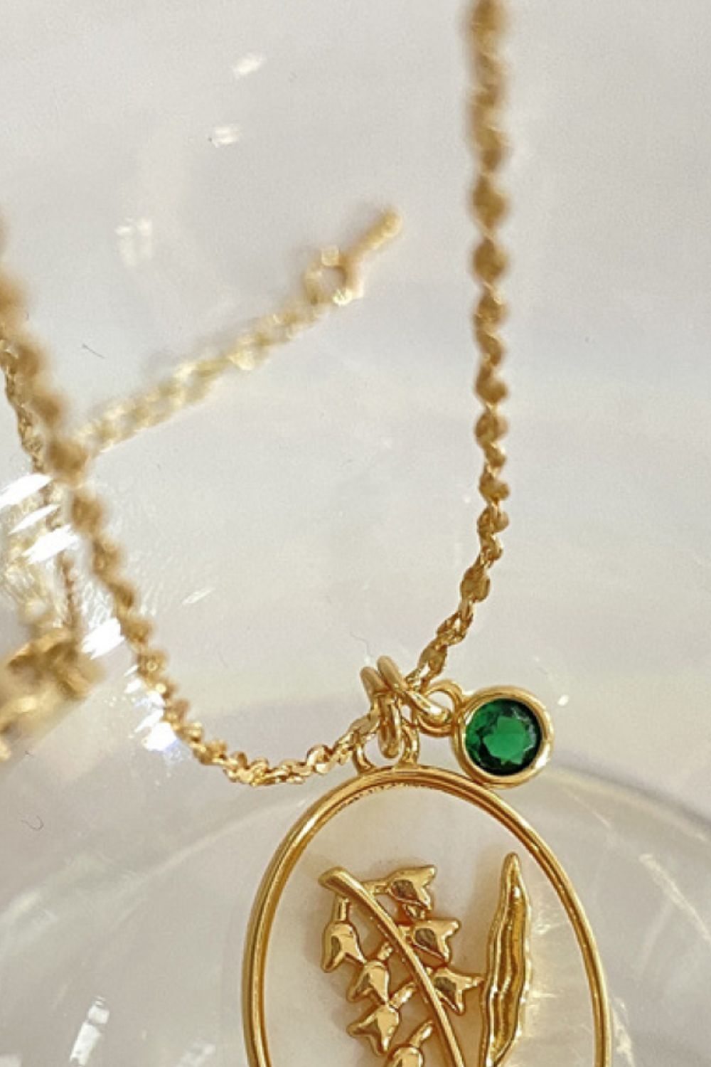 Birth Stone Flower Necklace