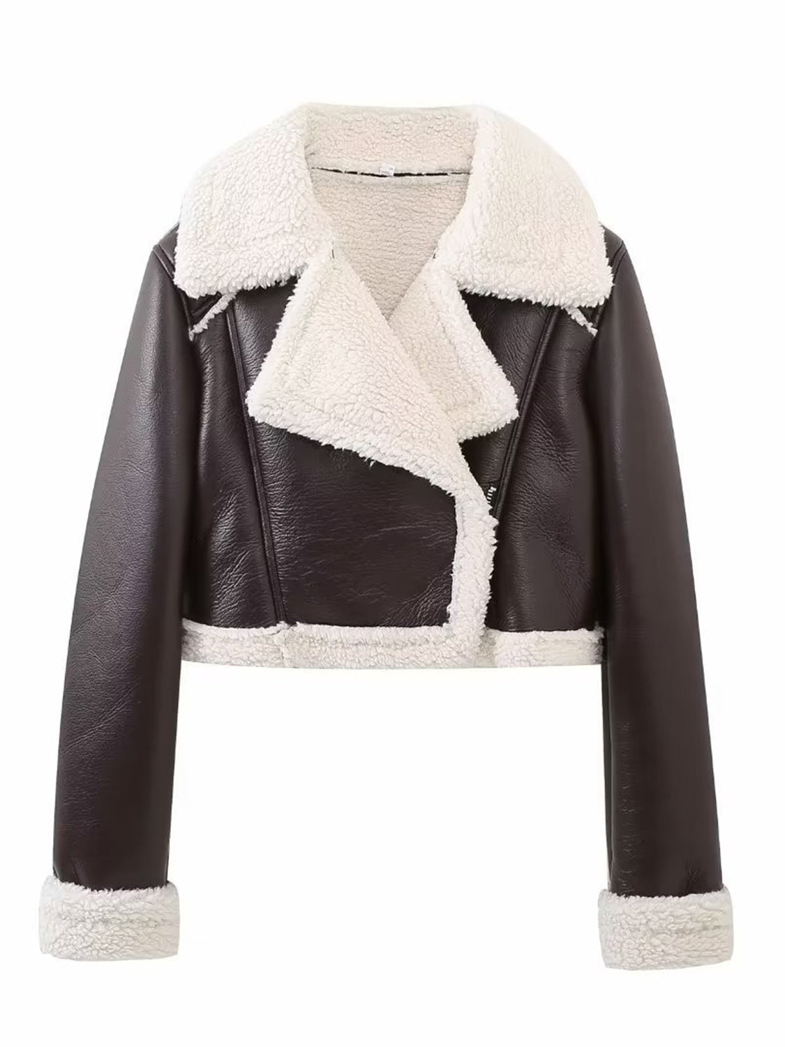 Cropped Faux Fur Bomber Jacket