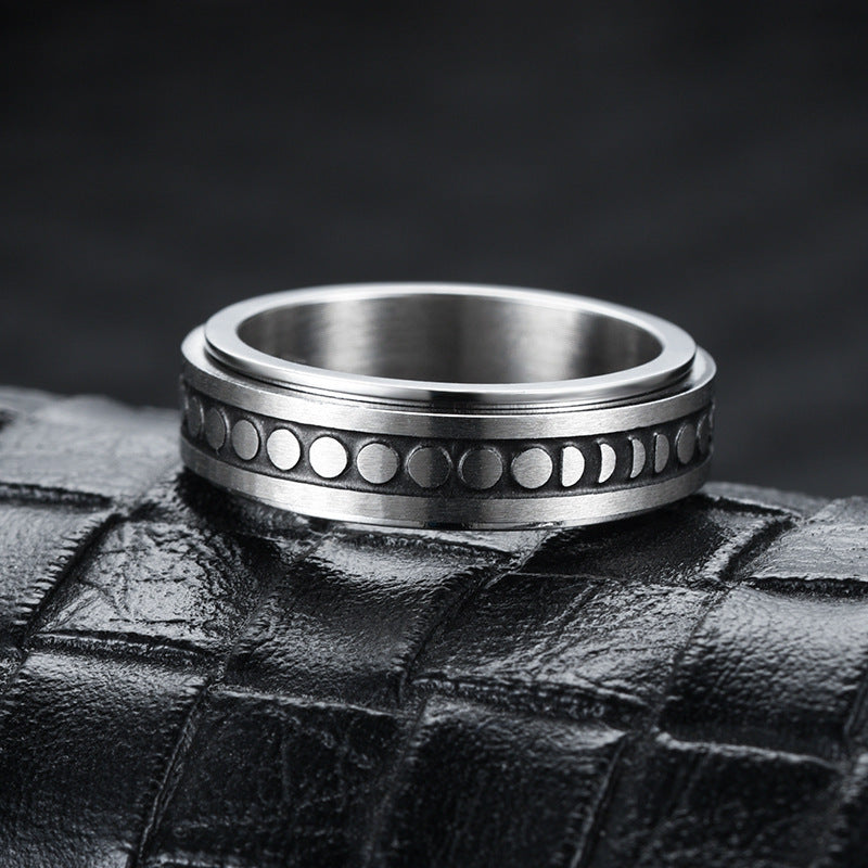 Moon Phase Fidget Spinner Ring