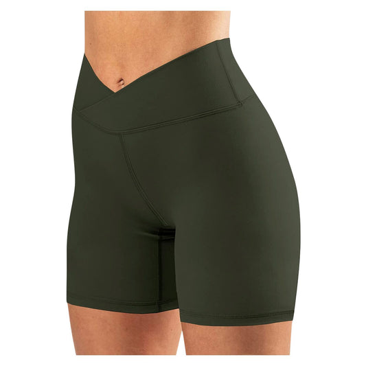 V Cross-Waist Biker Shorts