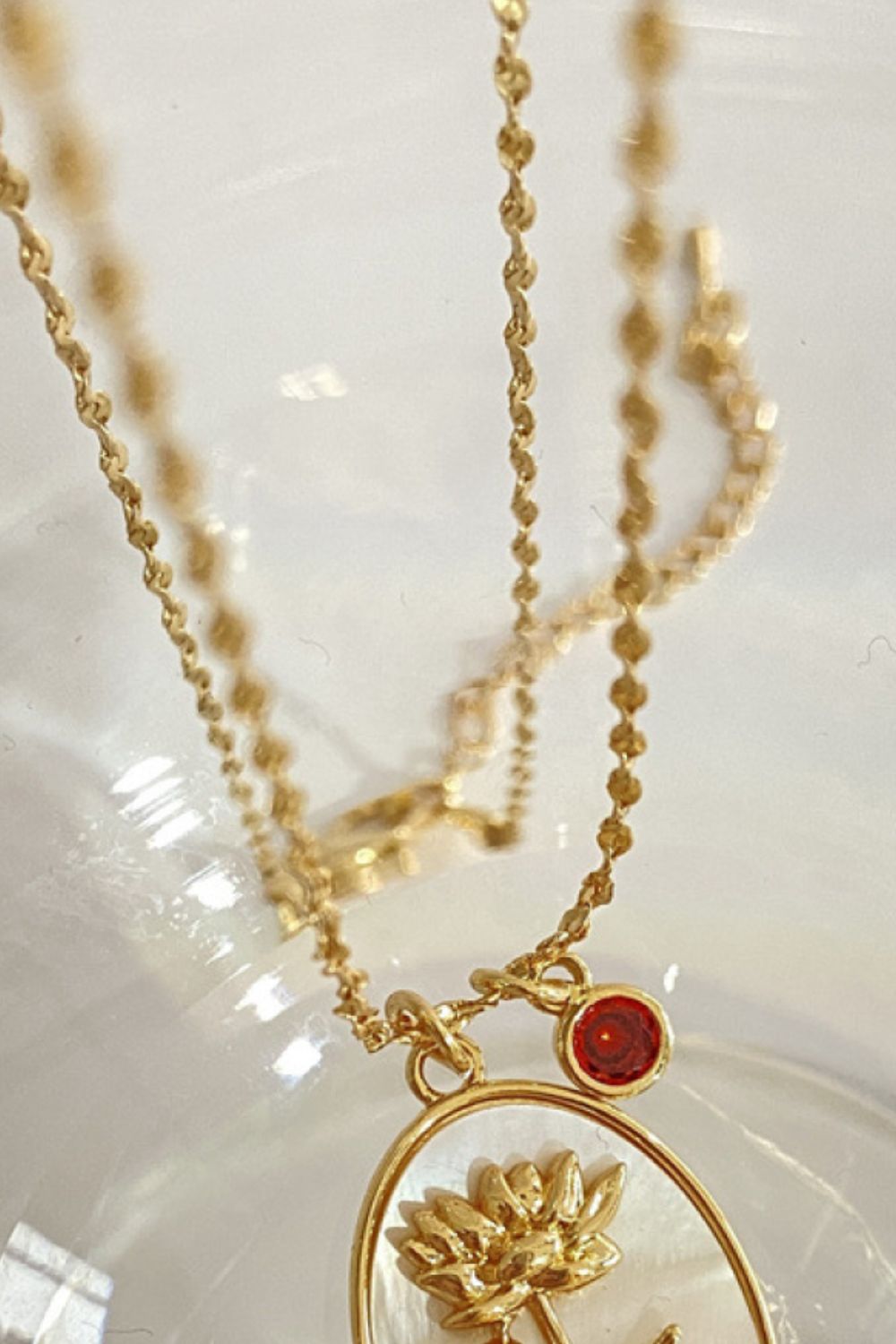 Birth Stone Flower Necklace