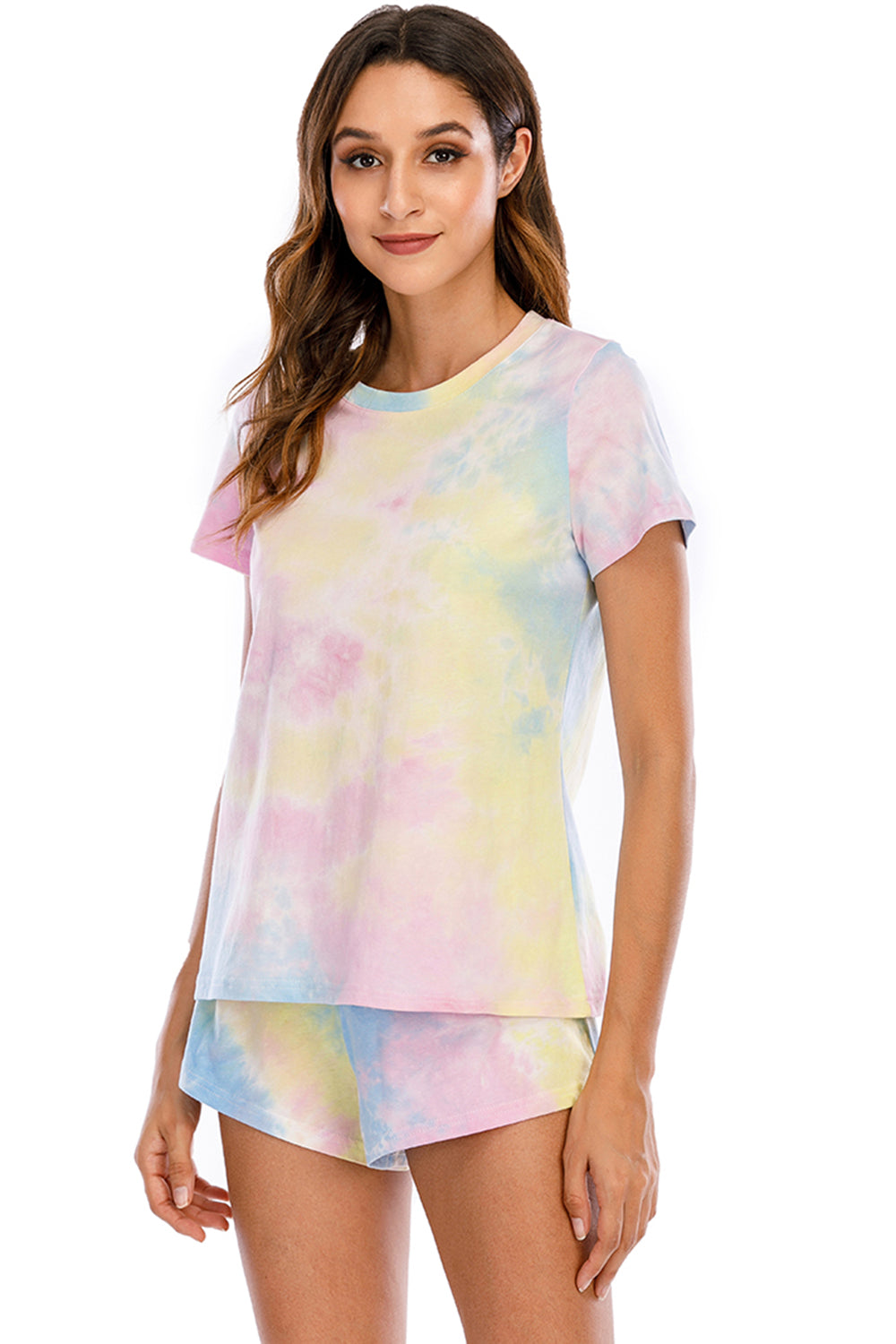 Tie-Dye Short Sleeve Top and Shorts Lounge Set