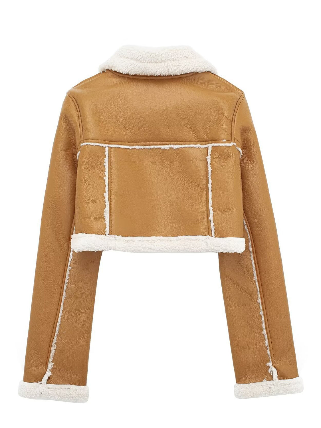 Cropped Faux Fur Bomber Jacket