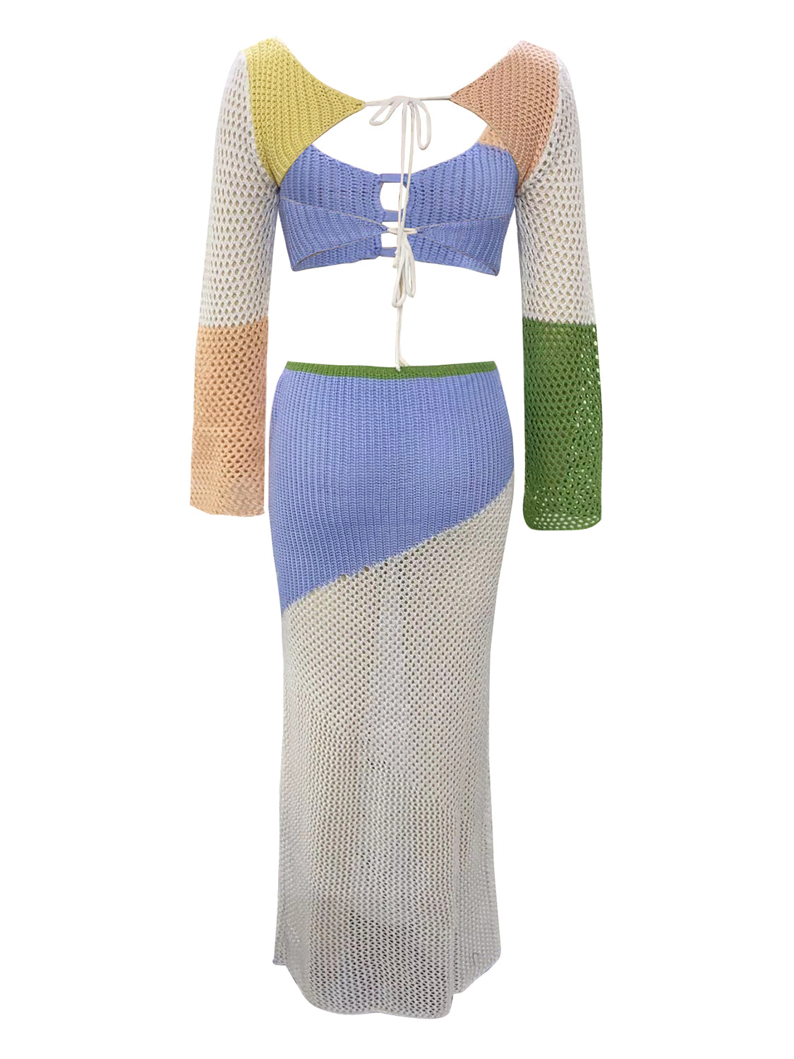 Long Sleeve Top and Skirt Vacay Cover Up Set