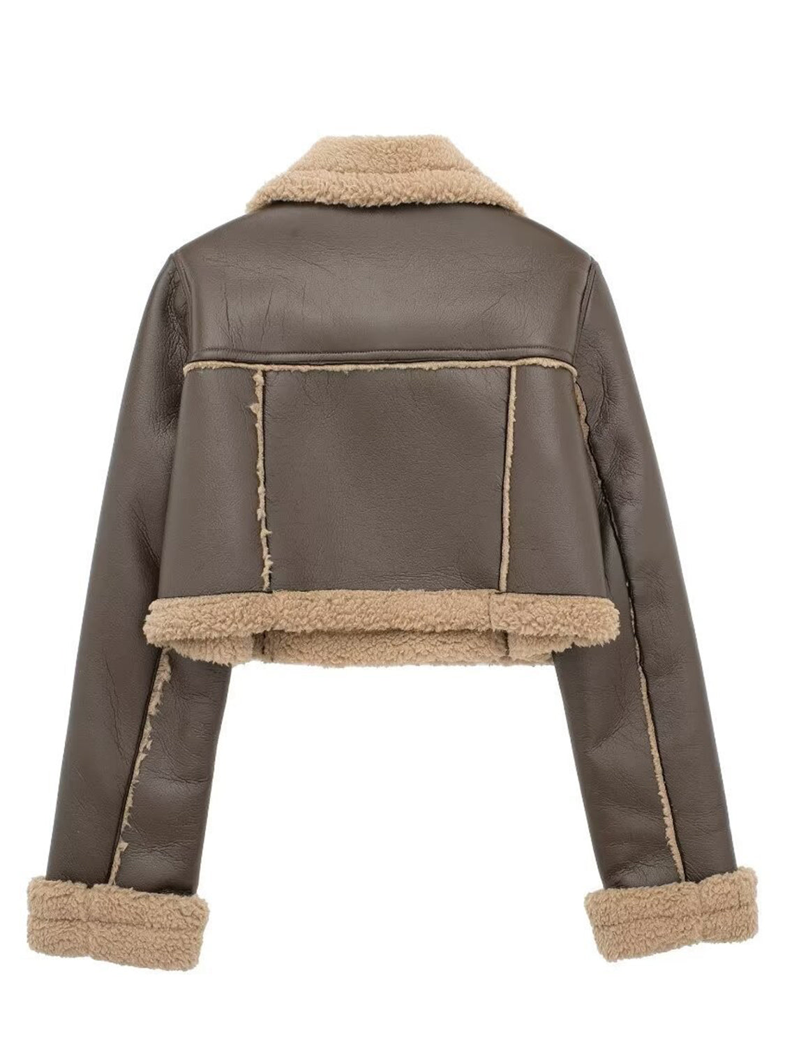 Cropped Faux Fur Bomber Jacket