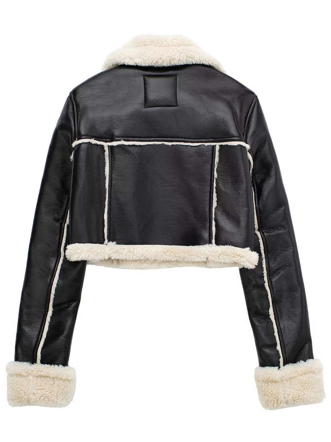 Cropped Faux Fur Bomber Jacket