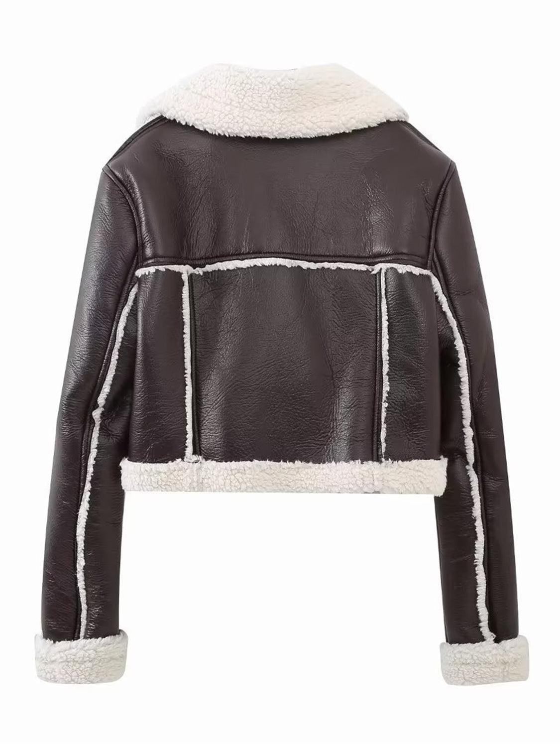 Cropped Faux Fur Bomber Jacket