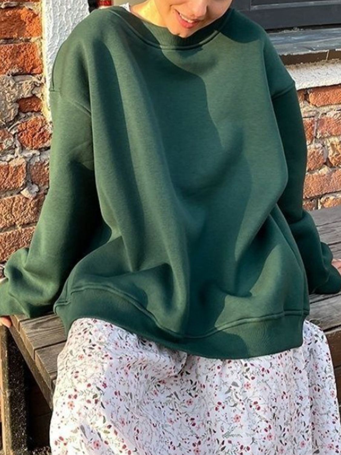 Oversized Round Neck Sweatshirt