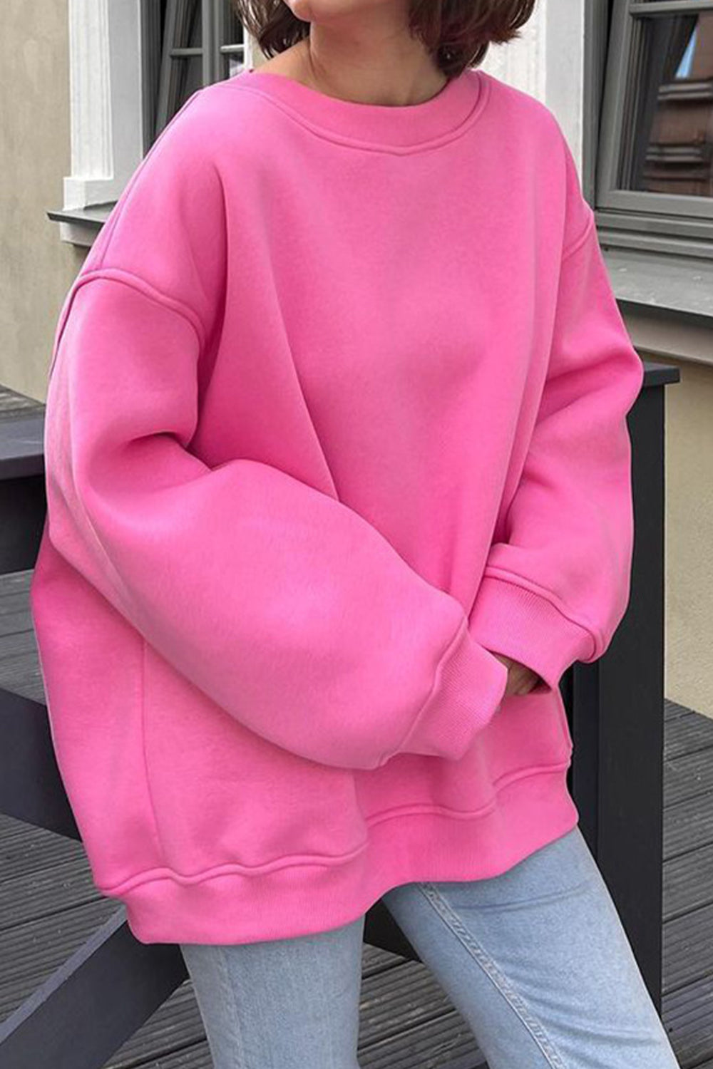 Oversized Round Neck Sweatshirt