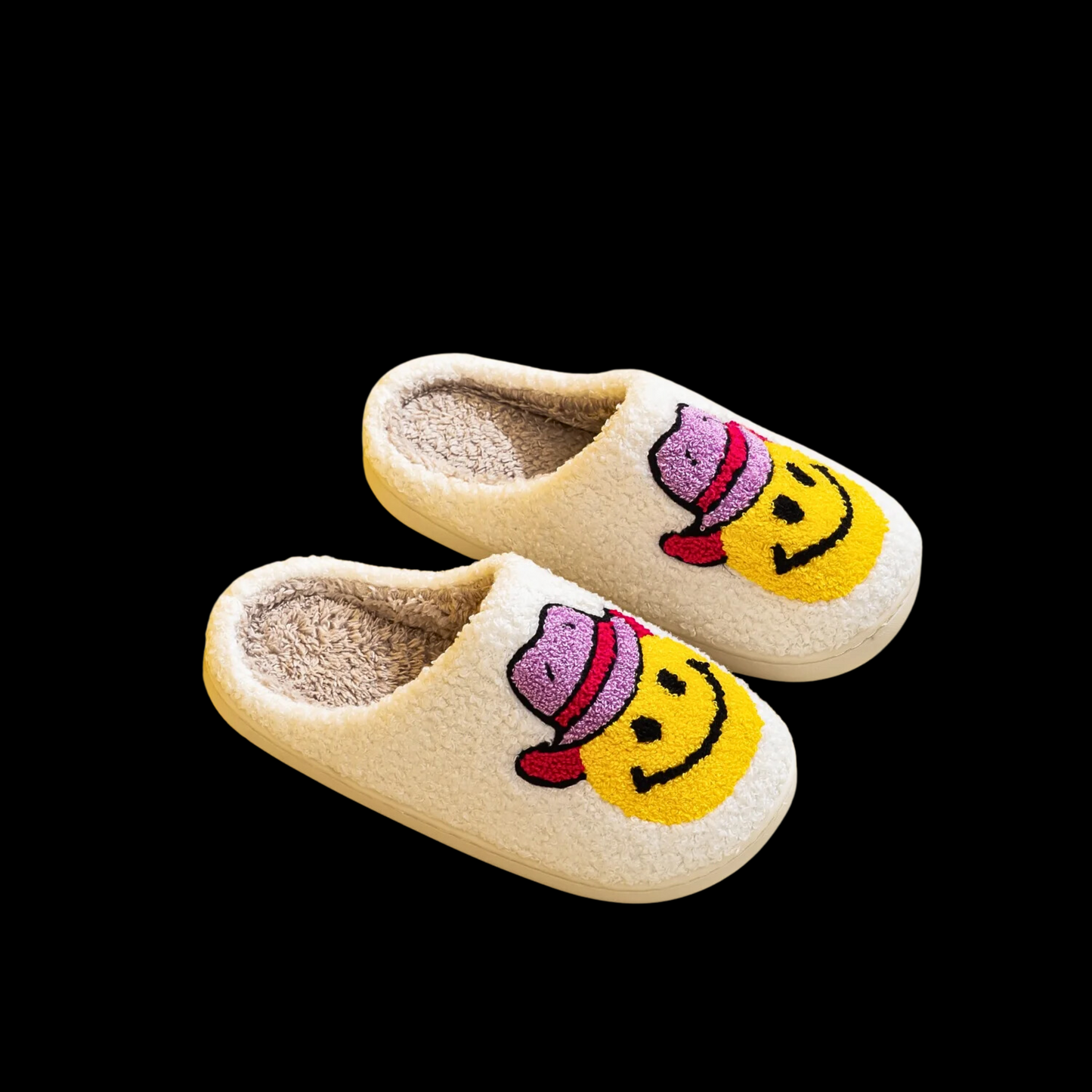 Cowboy Smiley Face Slippers