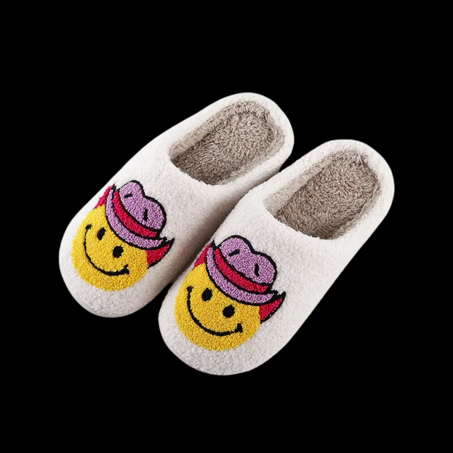 Cowboy Smiley Face Slippers
