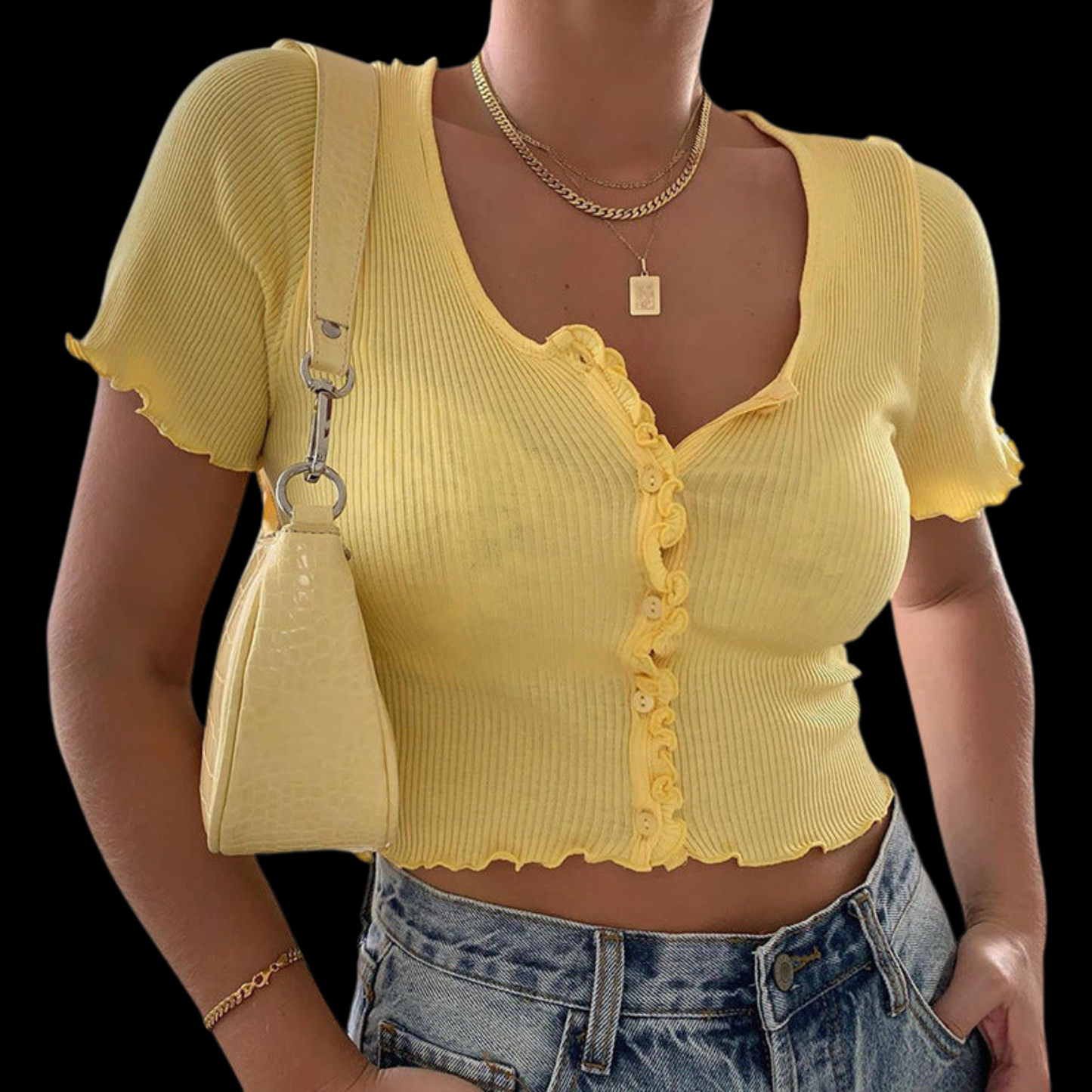 Crop Top Button Up Shirt
