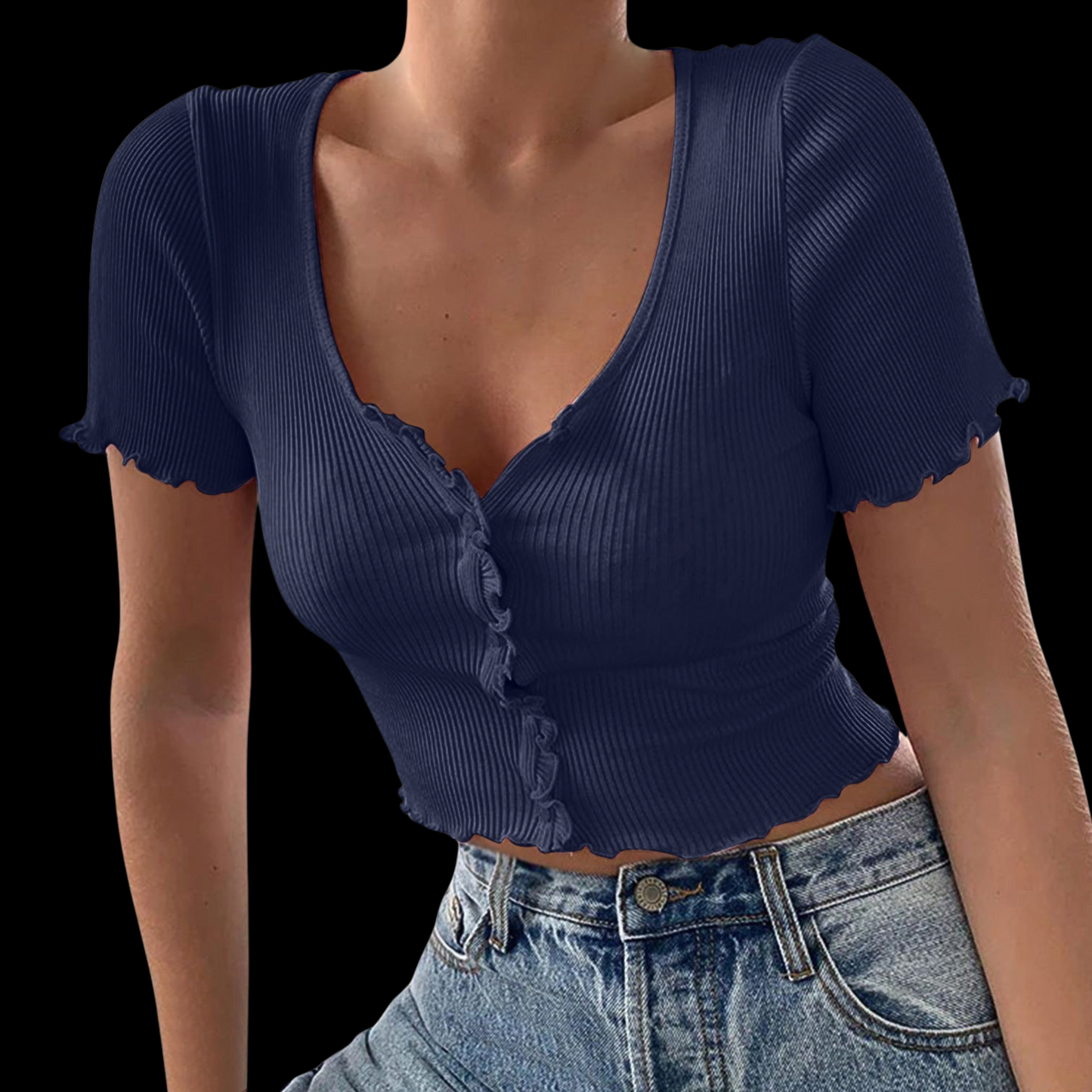 Crop Top Button Up Shirt
