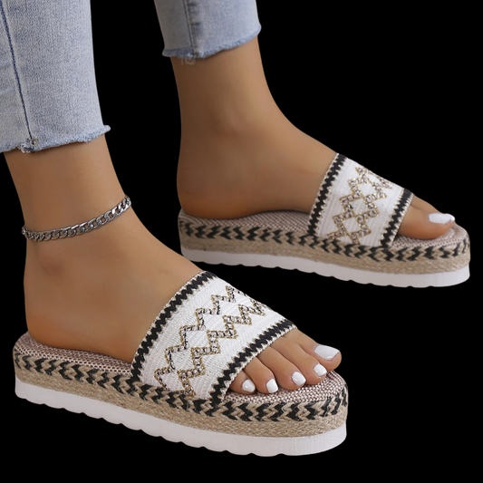 Boho Crochet Platform Sandals