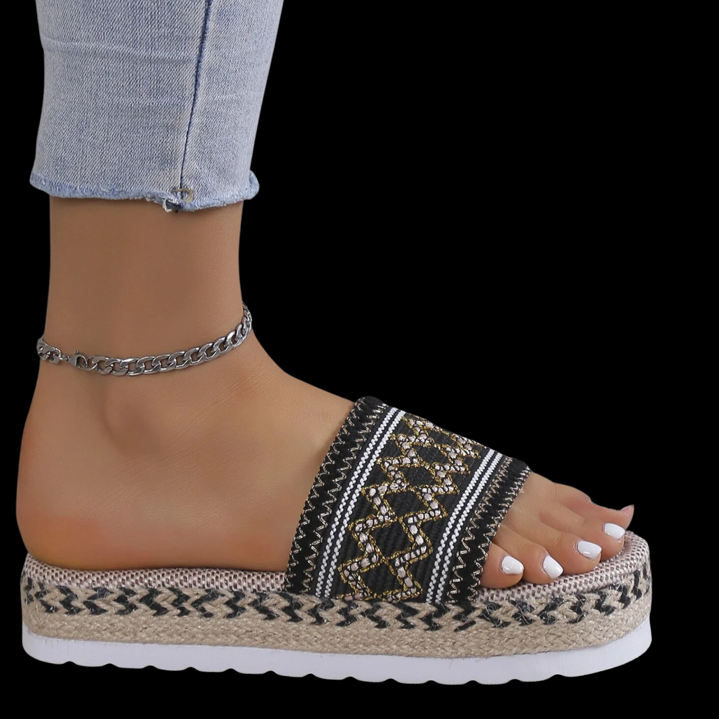 Boho Crochet Platform Sandals