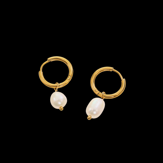 Gold-Plated Pearl Earrings