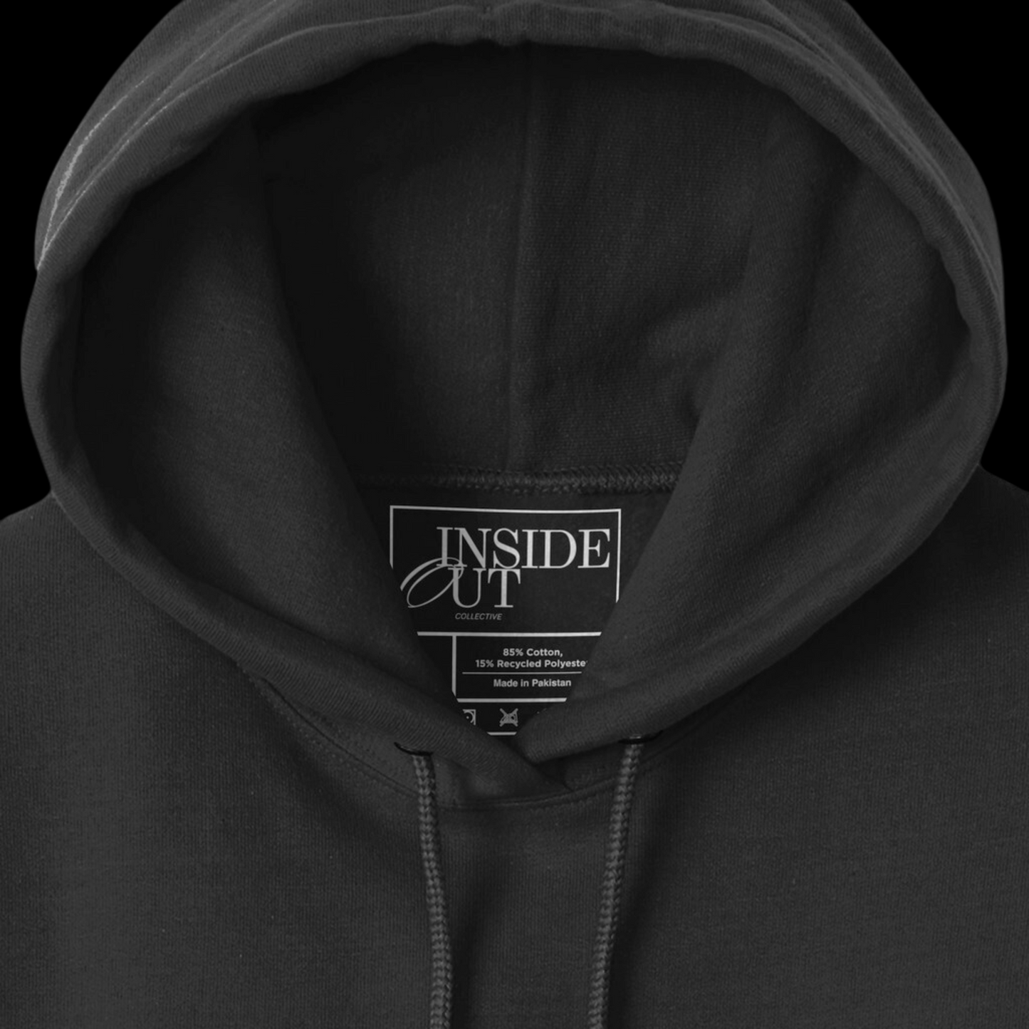 Less Talk More Action Cropped Hoodie Black