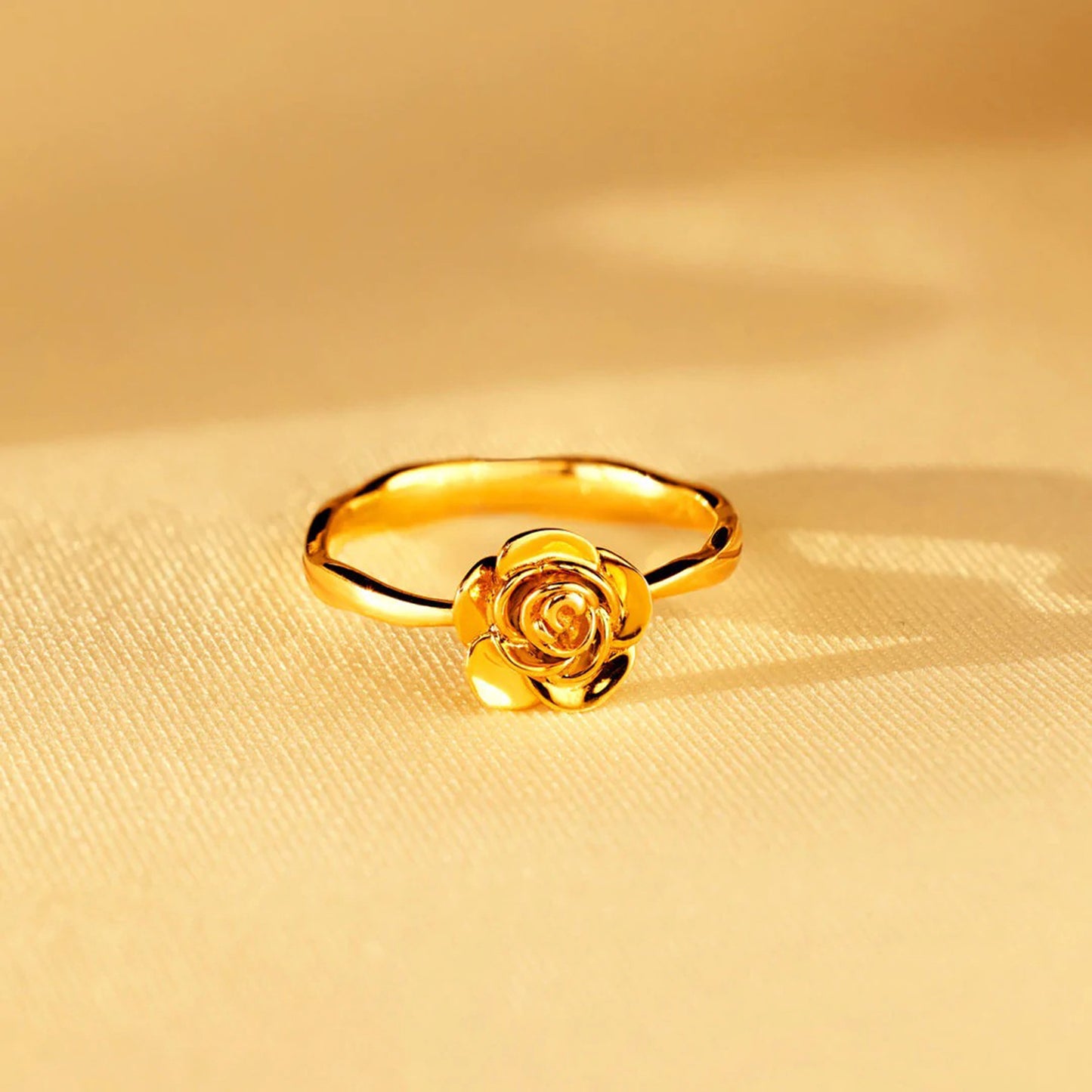 Rose Flower Gold-Plated Ring