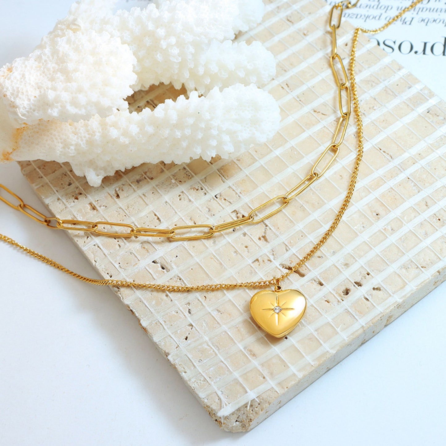 Layered Heart Pendant Necklace