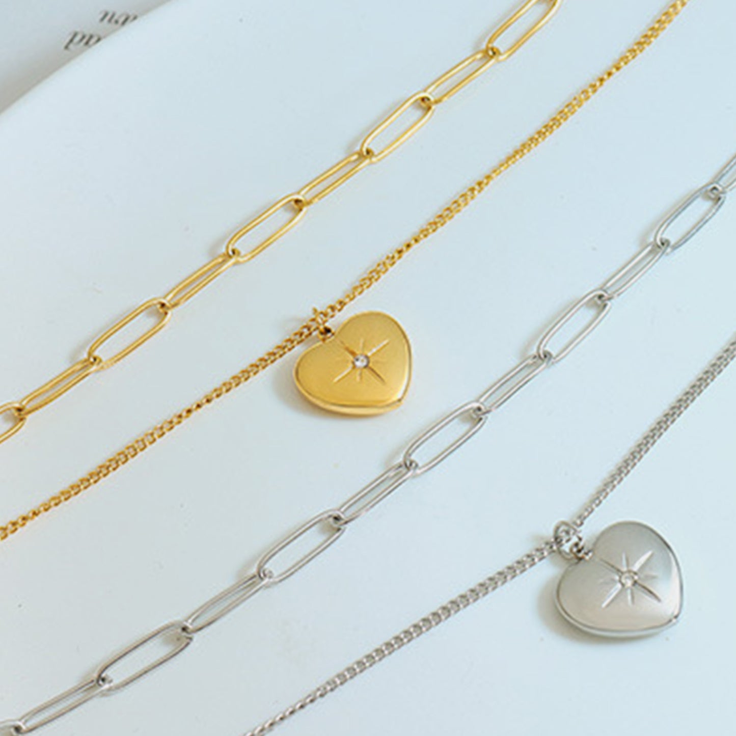 Layered Heart Pendant Necklace