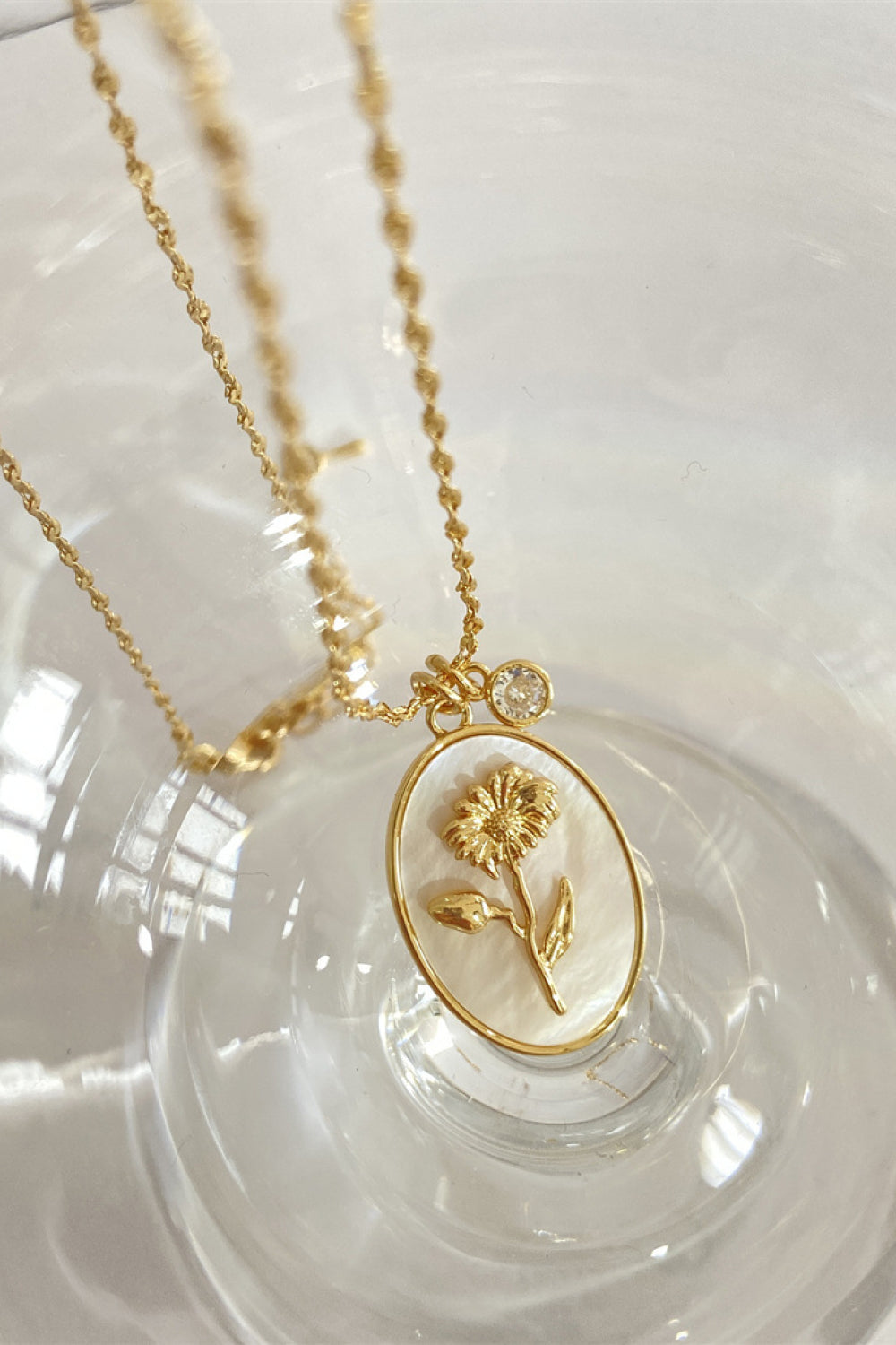 Birth Stone Flower Necklace