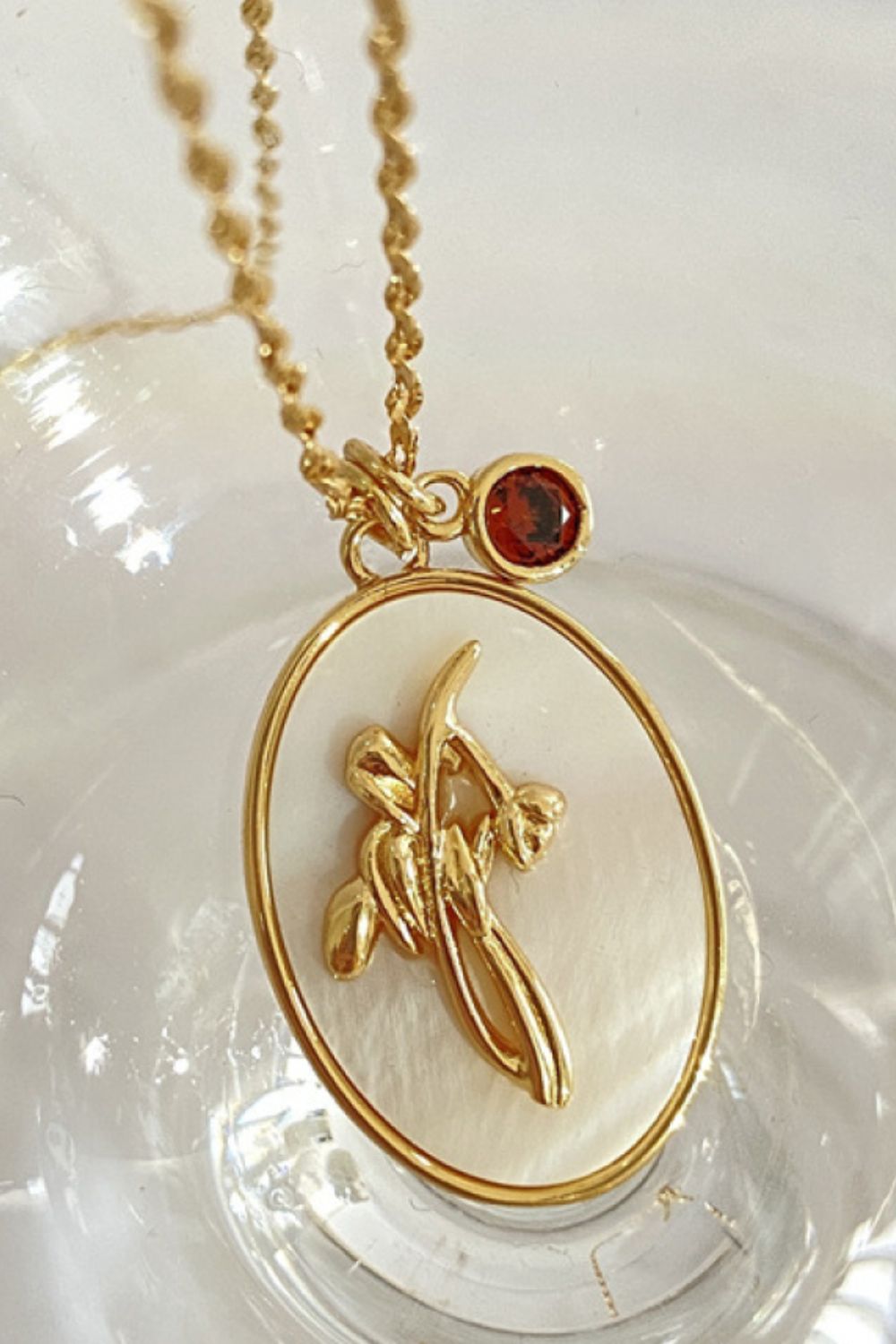 Birth Stone Flower Necklace