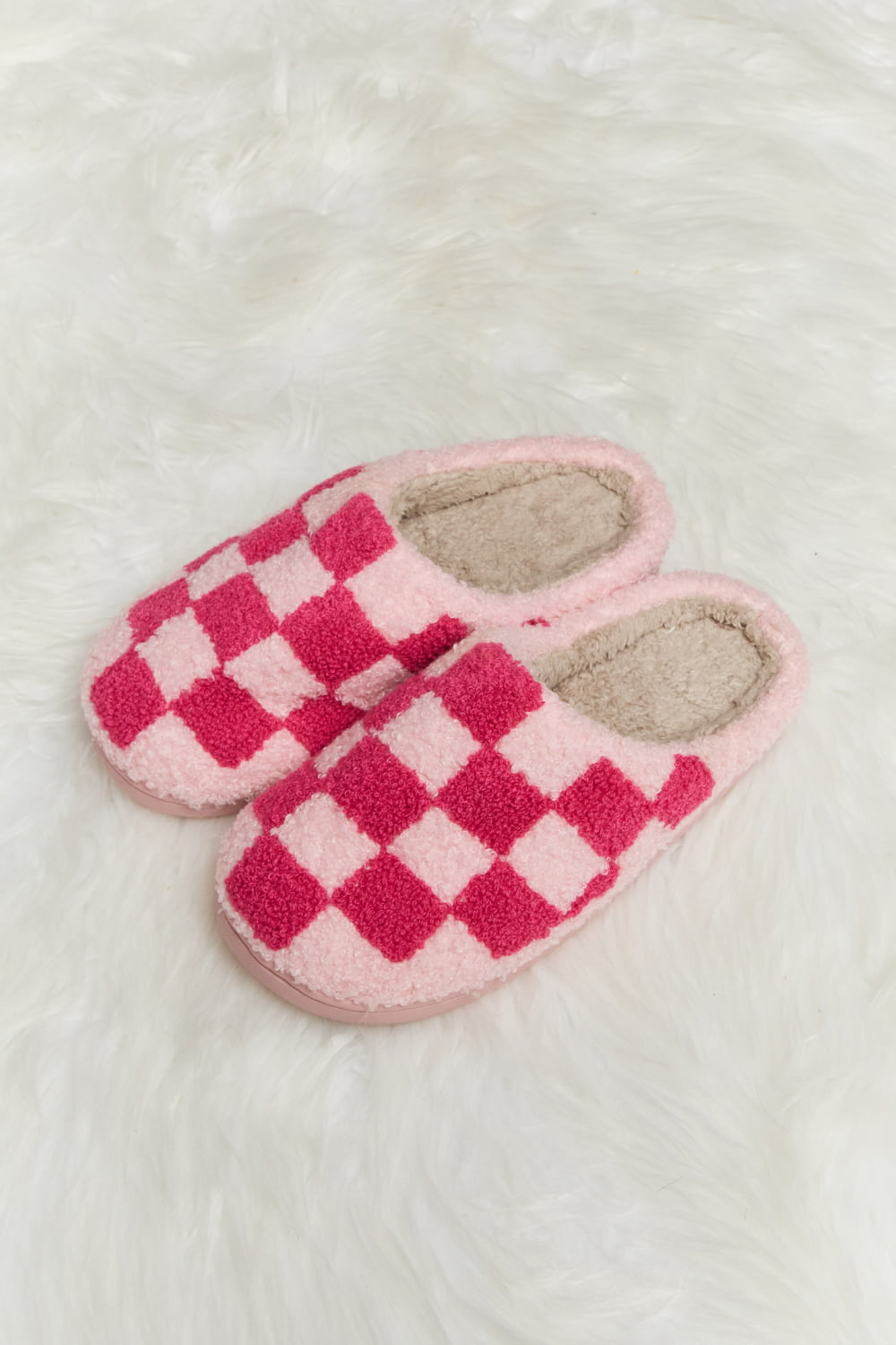 Checkered Print Slide Slippers