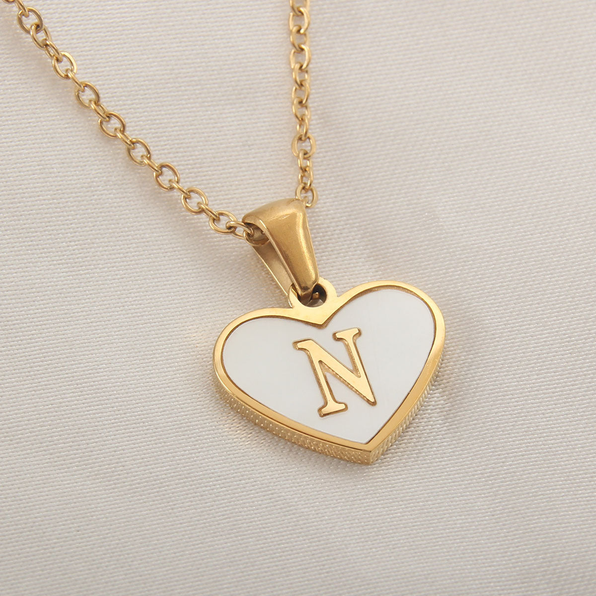 Initial Necklace Heart-Shaped