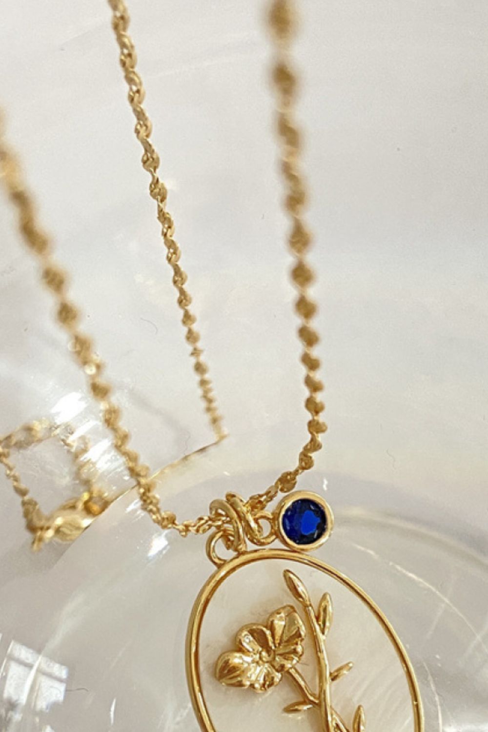 Birth Stone Flower Necklace
