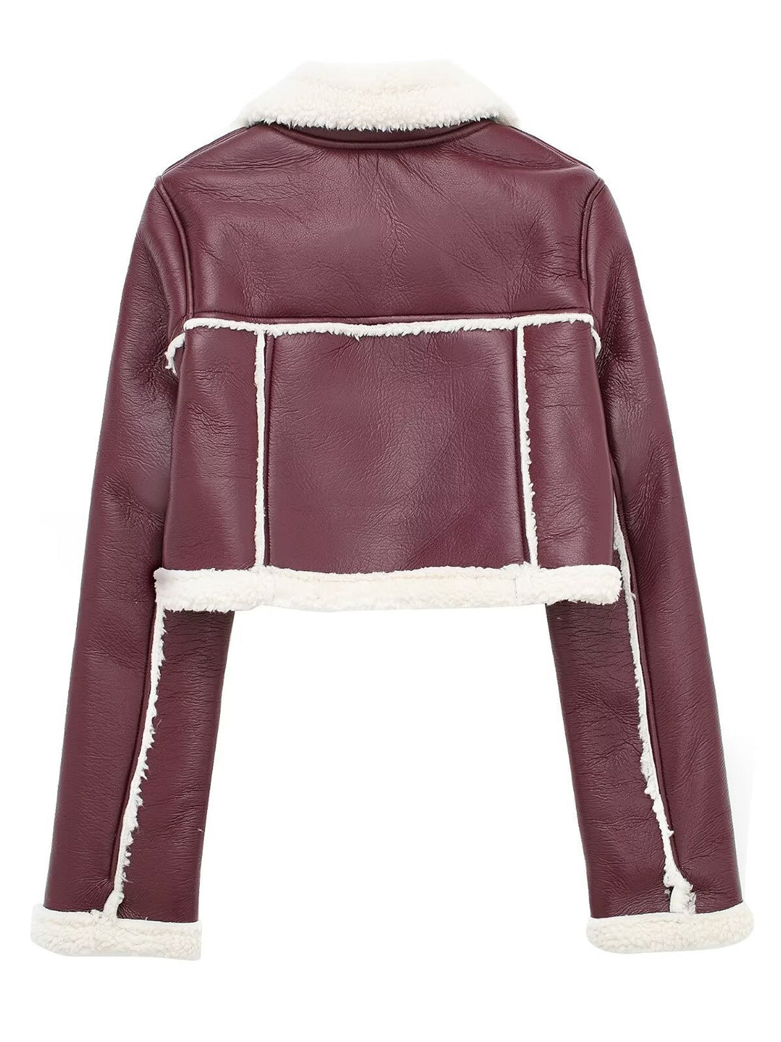 Cropped Faux Fur Bomber Jacket