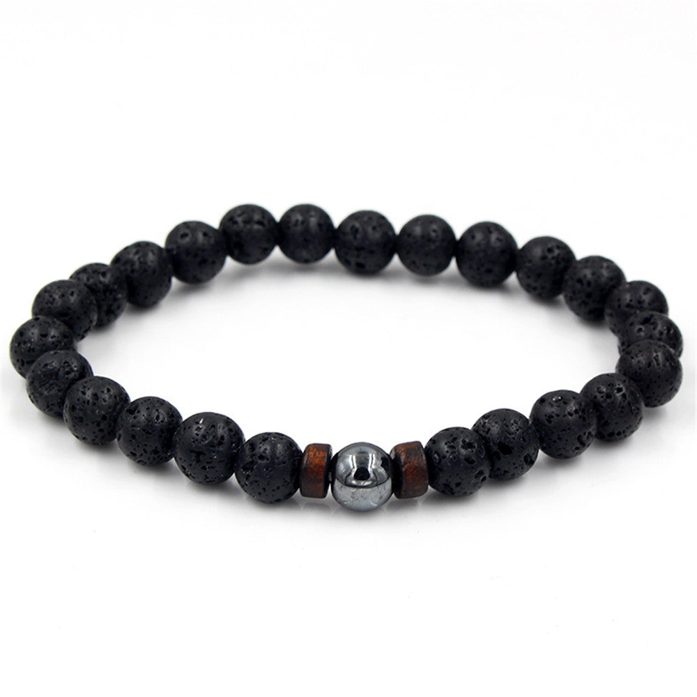 Black Volcanic Natural Stone Bracelet