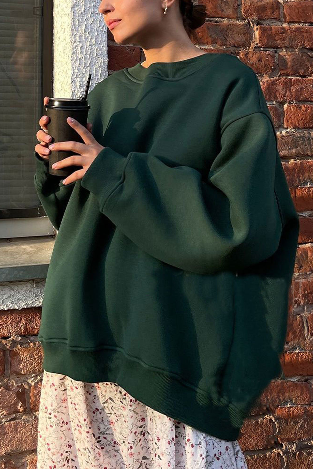 Oversized Round Neck Sweatshirt