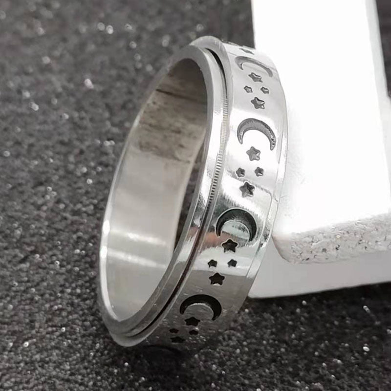 Moon Phase Fidget Spinner Ring