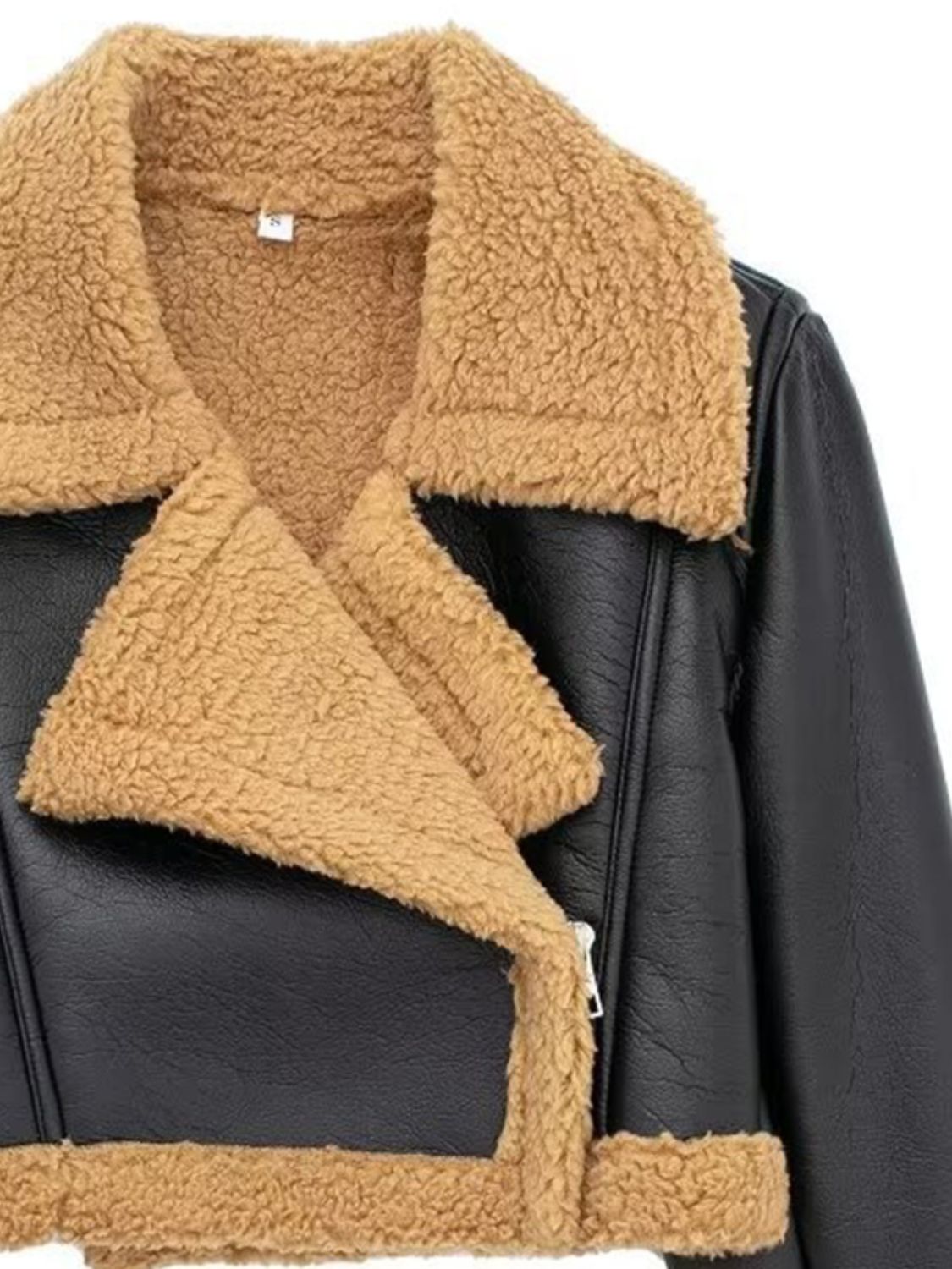 Cropped Faux Fur Bomber Jacket