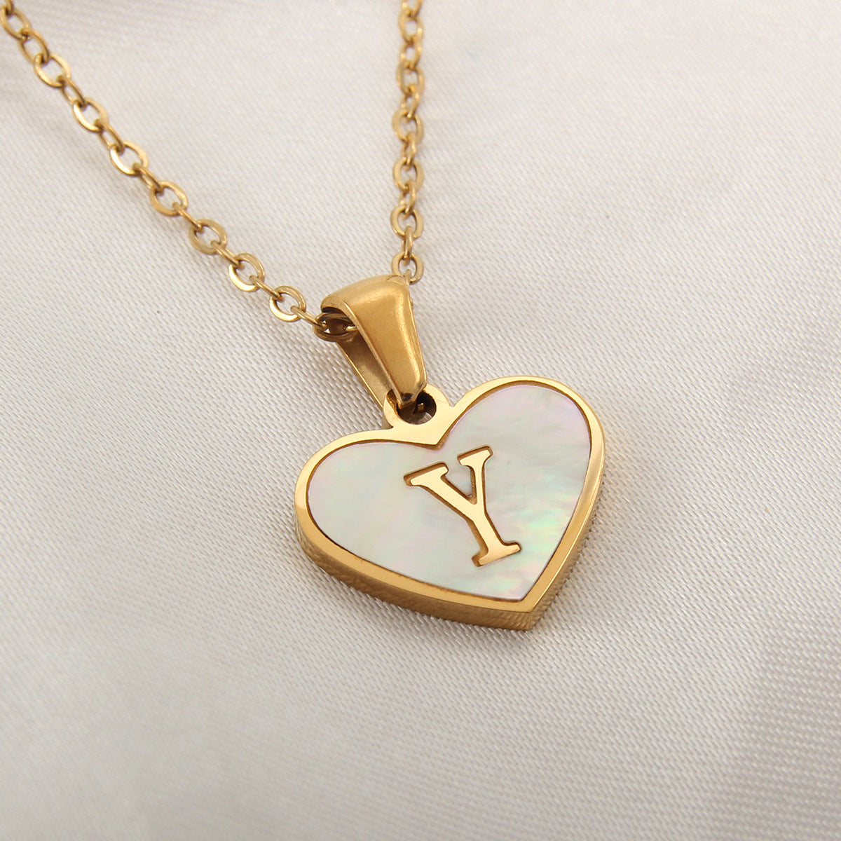 Initial Necklace Heart-Shaped
