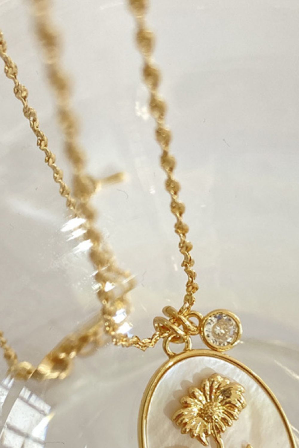 Birth Stone Flower Necklace