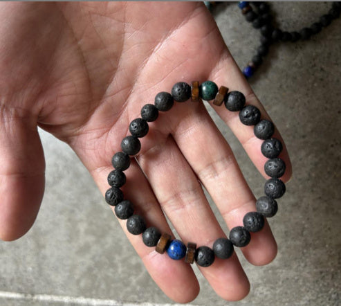 Black Volcanic Natural Stone Bracelet