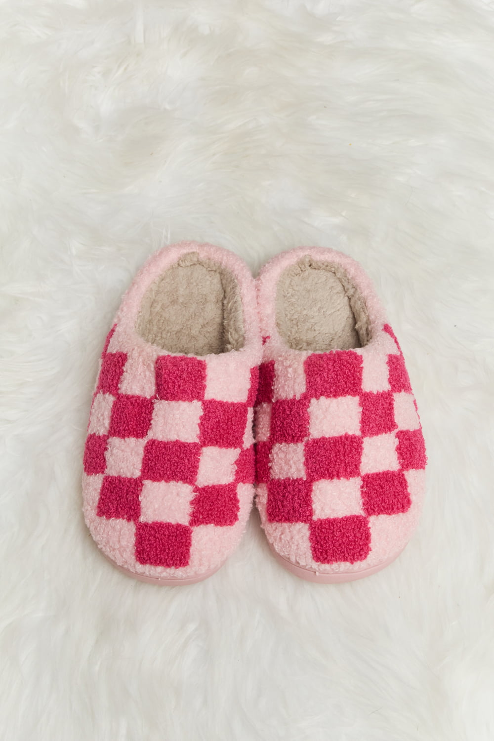 Checkered Print Slide Slippers